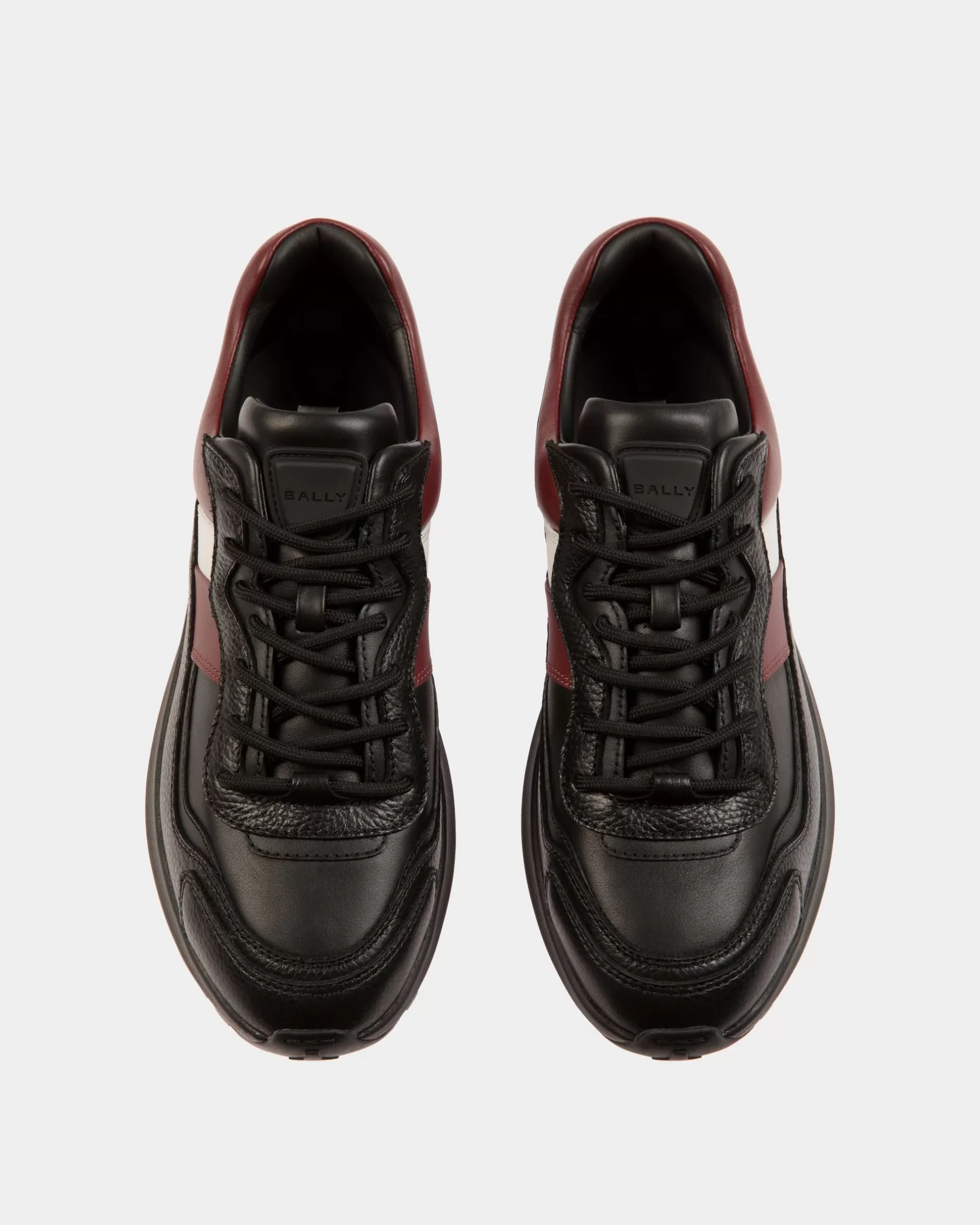 Bally Sneaker Aus Leder In Und Heritage Red Schwarz Hot