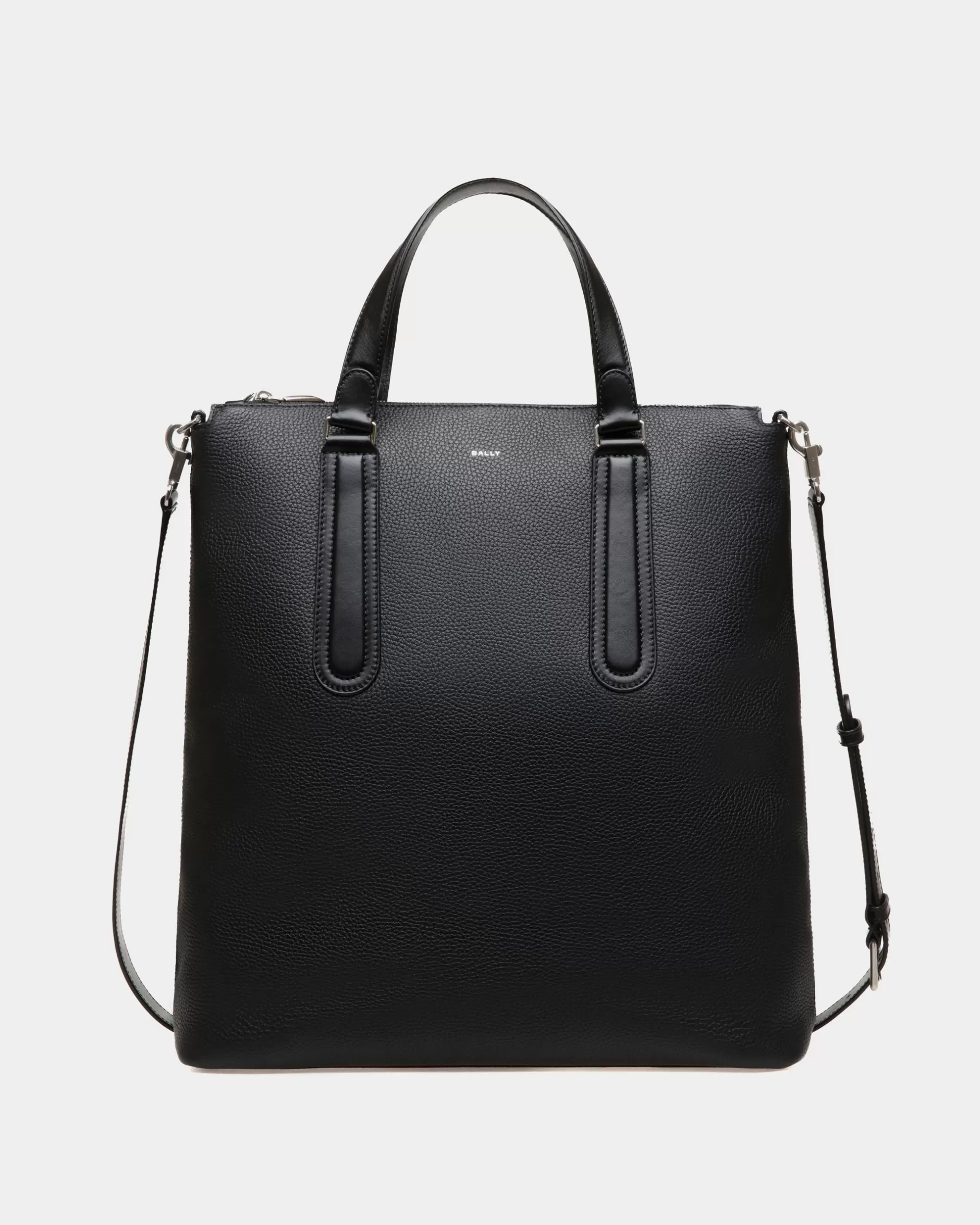 Bally Spin Tragetasche Aus Genarbtem em Leder Schwarz Online