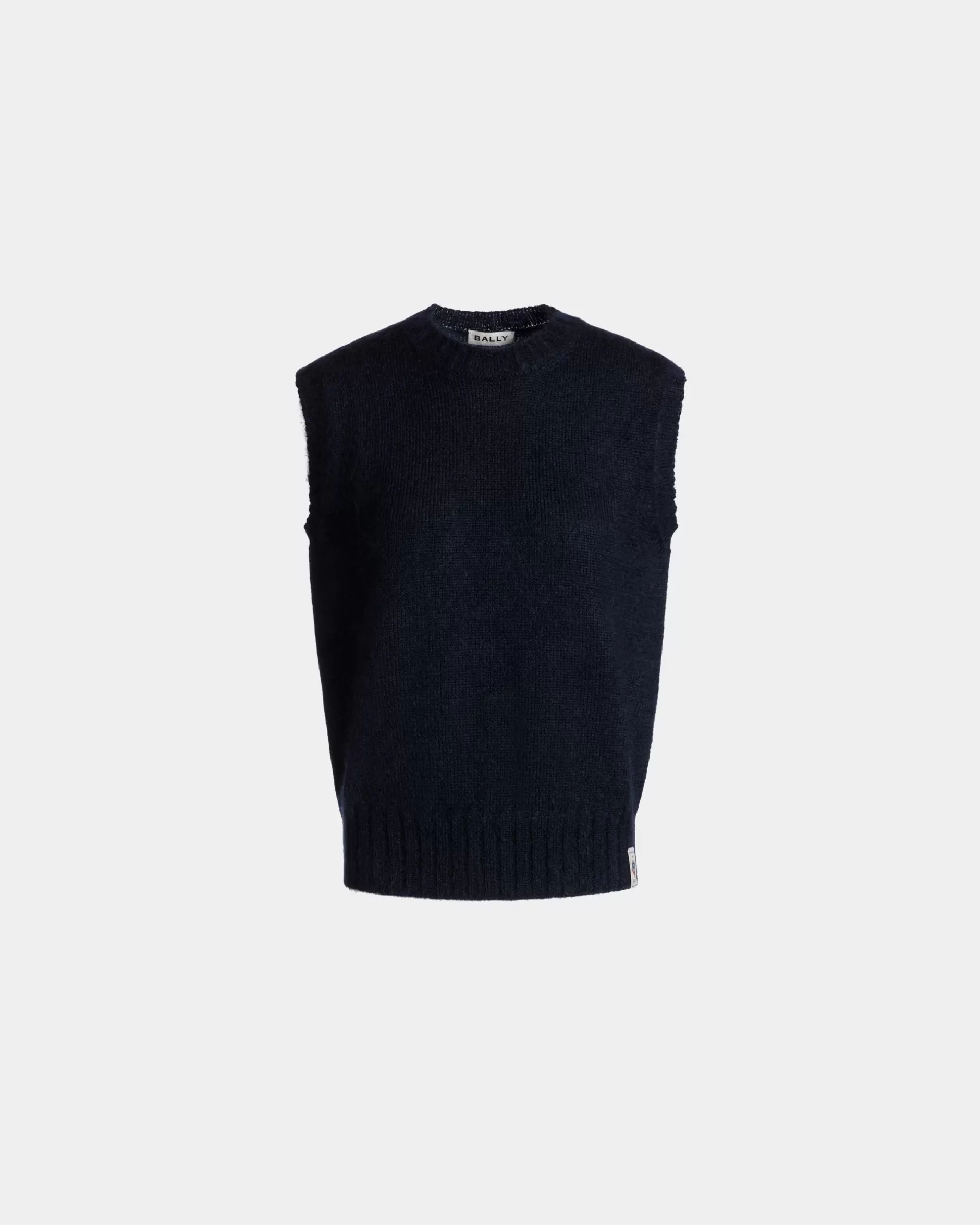 Bally Strickweste Aus Mohair Und Seide In Navy Blue Blau Store