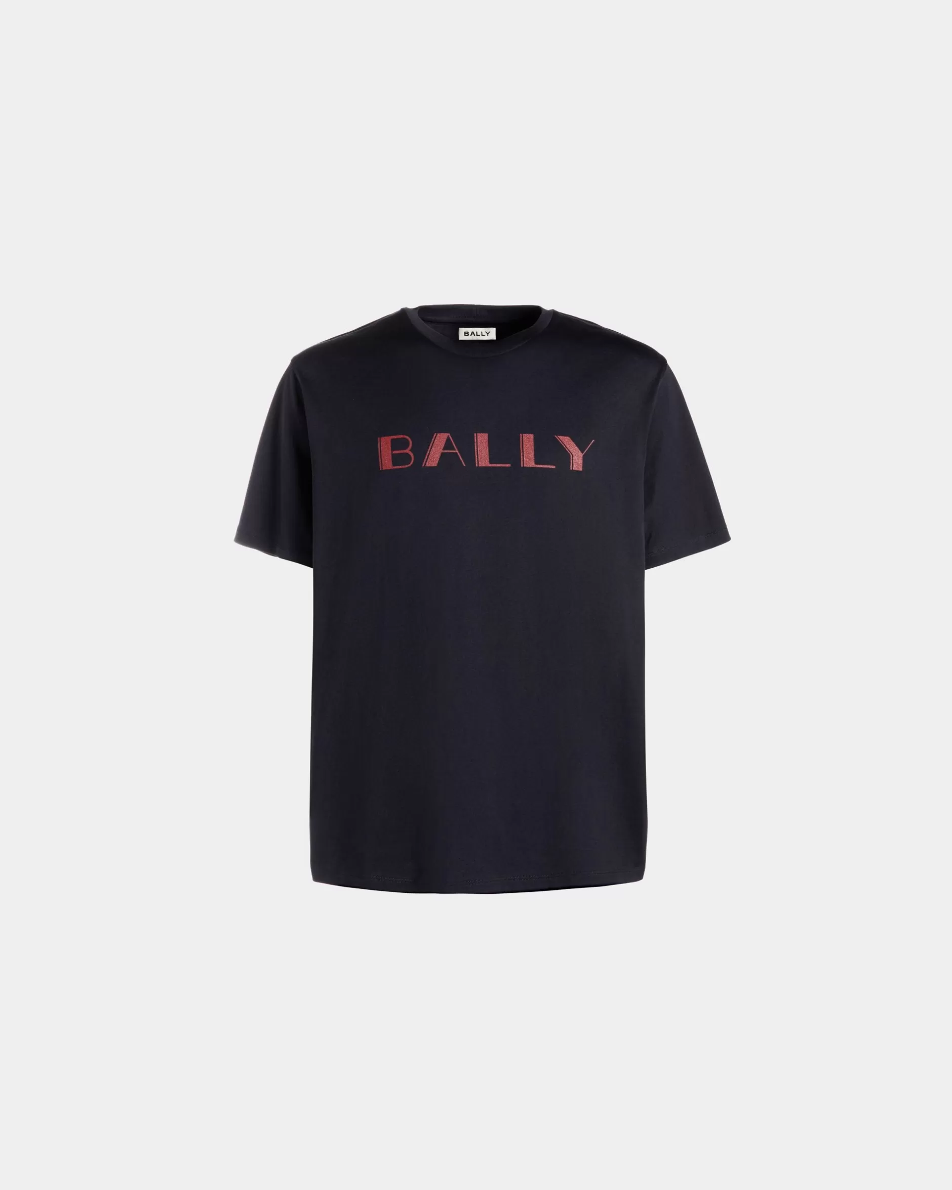 Bally Summer Capsule T-Shirt Aus Baumwolle In Marine Blau Best Sale