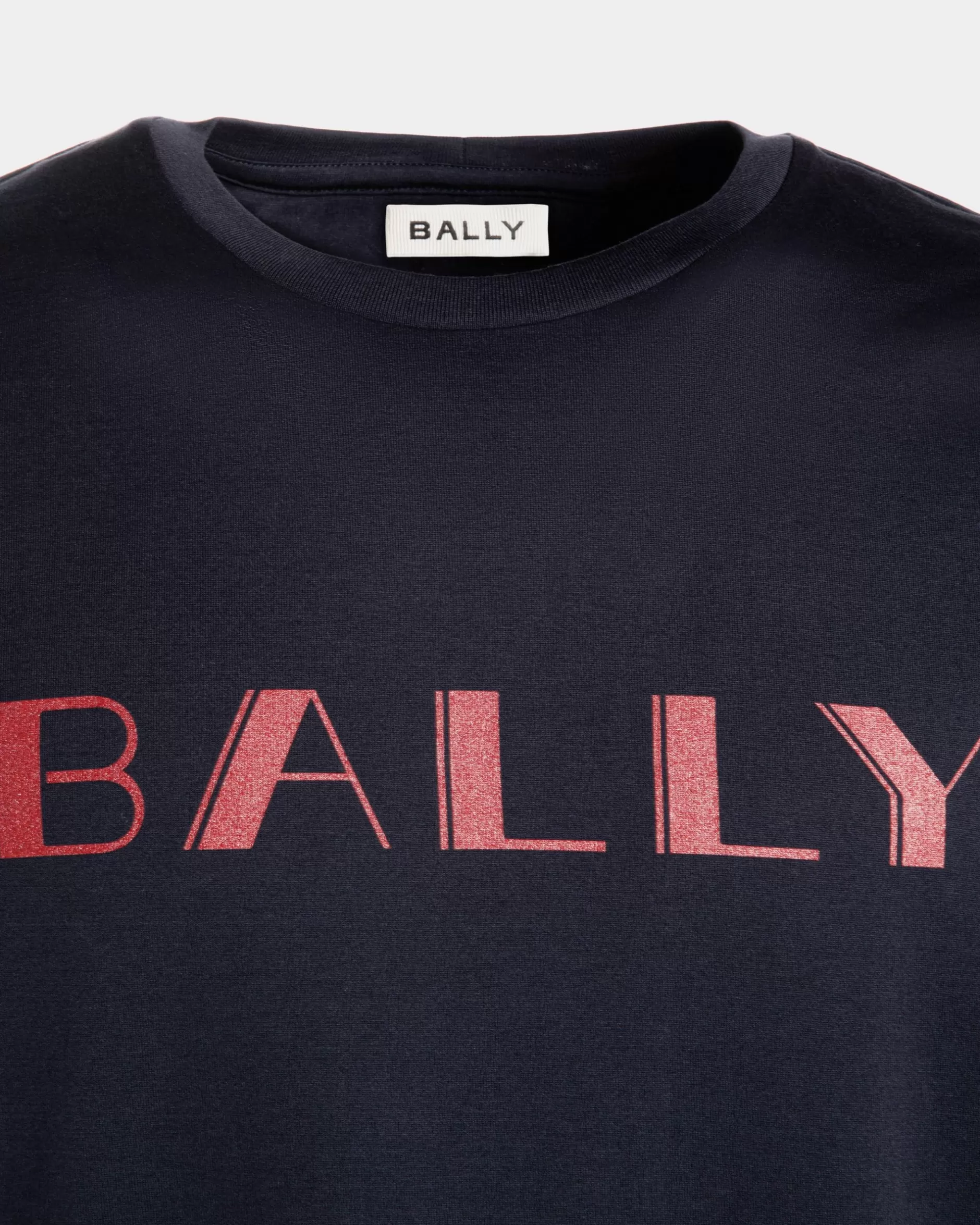 Bally Summer Capsule T-Shirt Aus Baumwolle In Marine Blau Best Sale