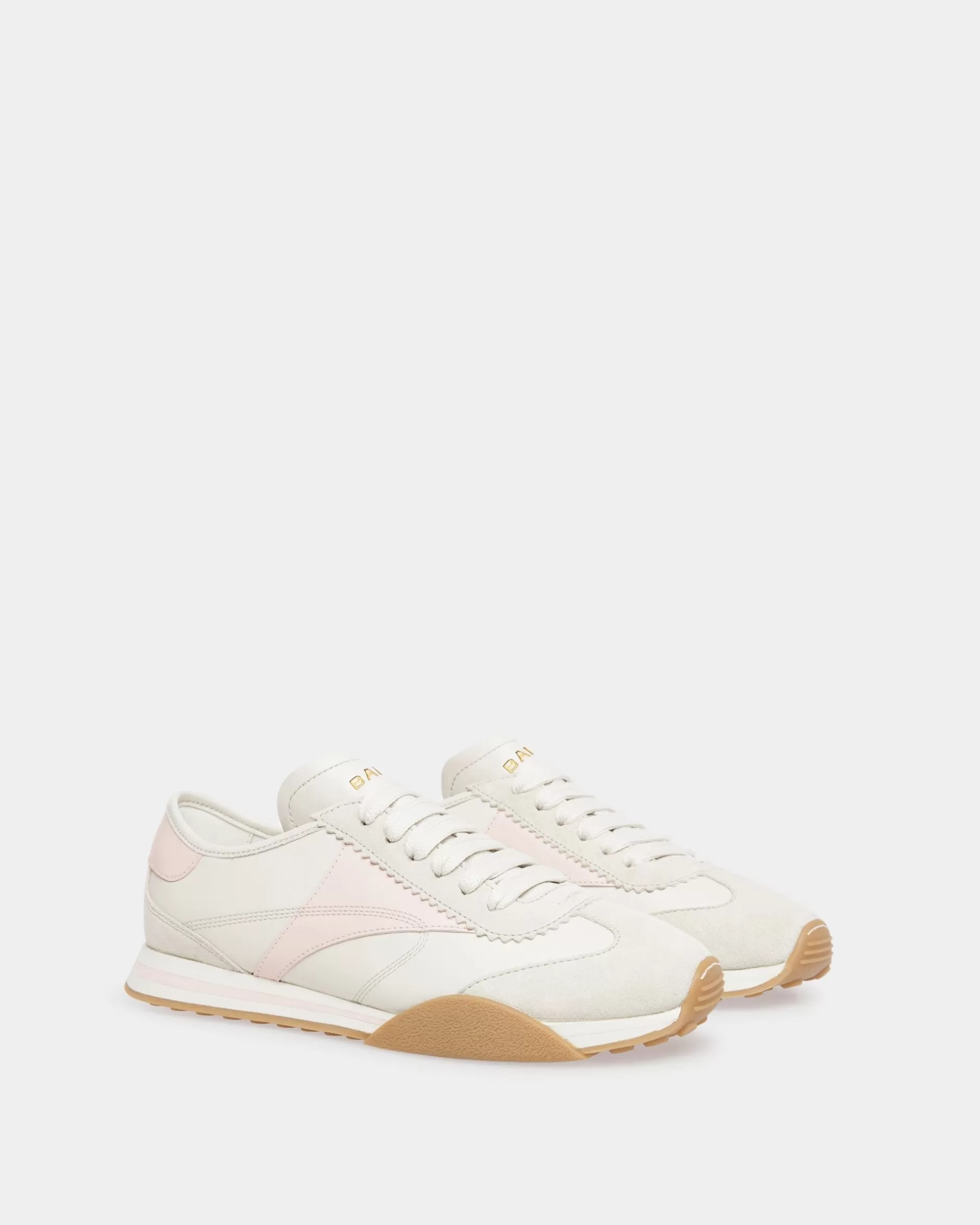 Bally Sussex Sneaker Aus Leder in Staubweiß und Rosé Weiss Best Sale