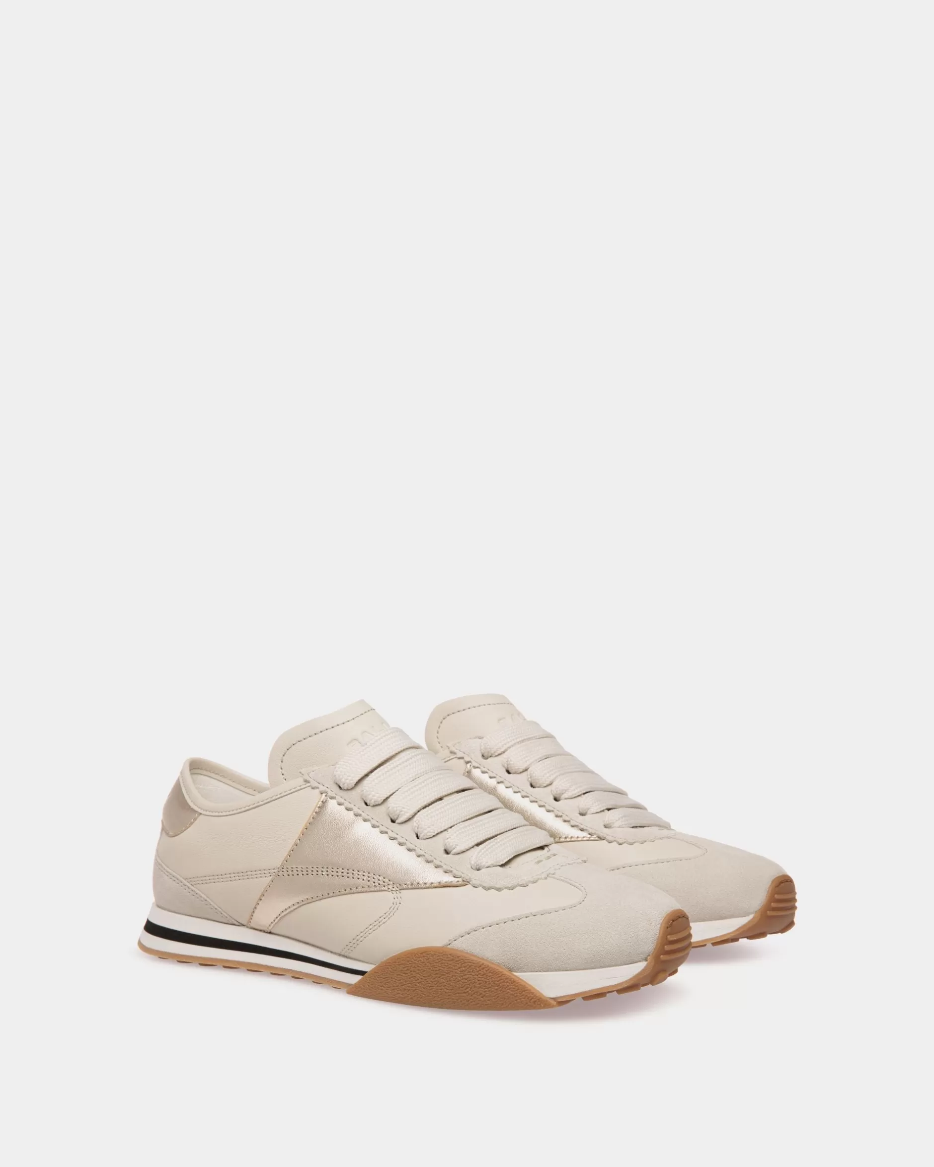 Bally Sussex Sneaker Aus Leder In Und Gold Weiß Online