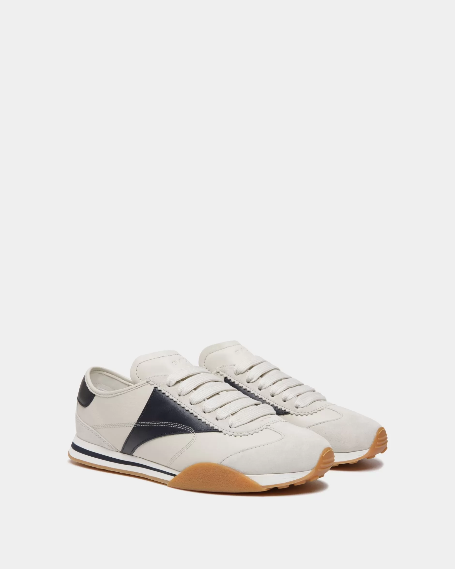 Bally Sussex Sneaker aus em und Navy blau Leder Weiß Clearance