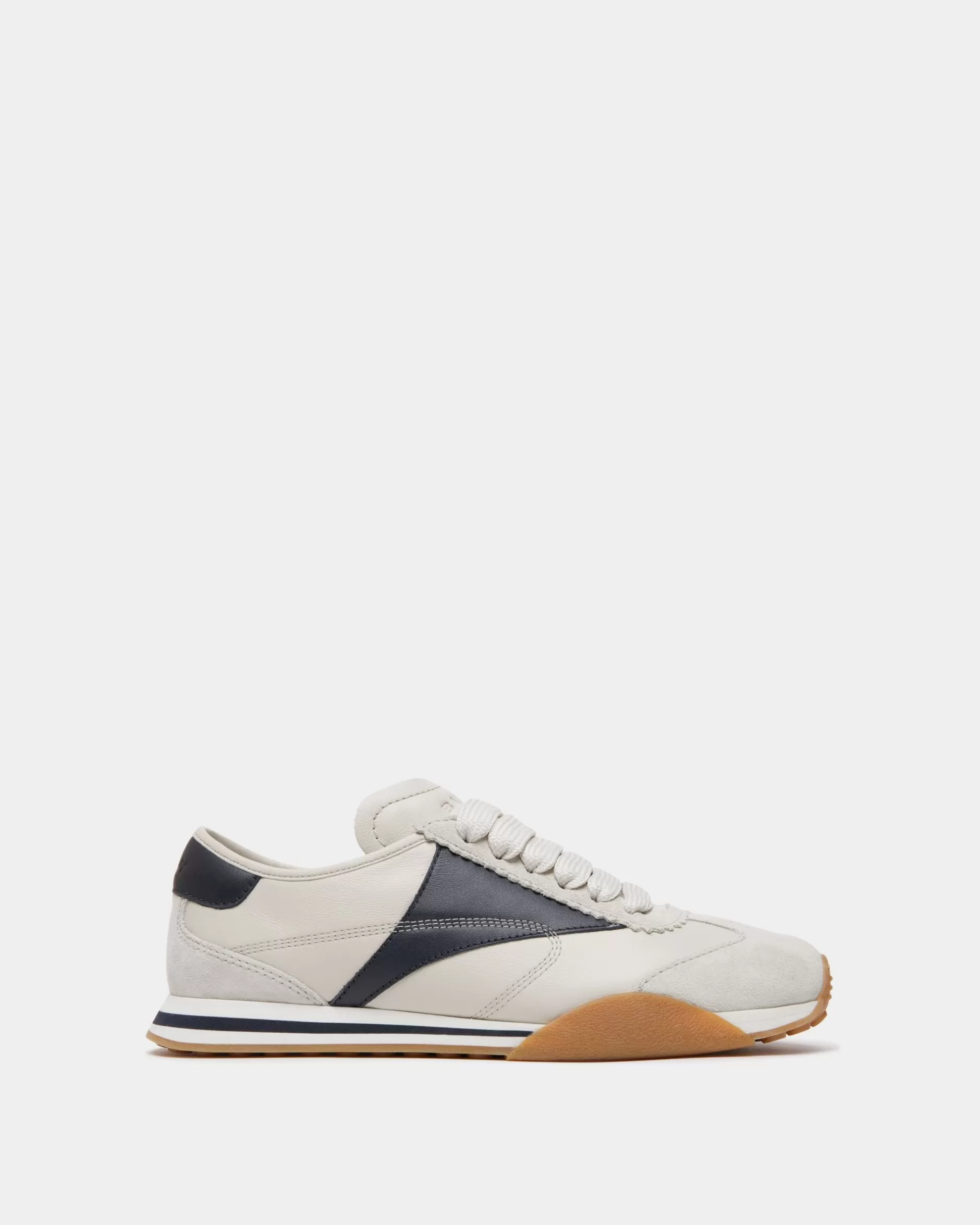 Bally Sussex Sneaker aus em und Navy Blau Leder Weiß Outlet