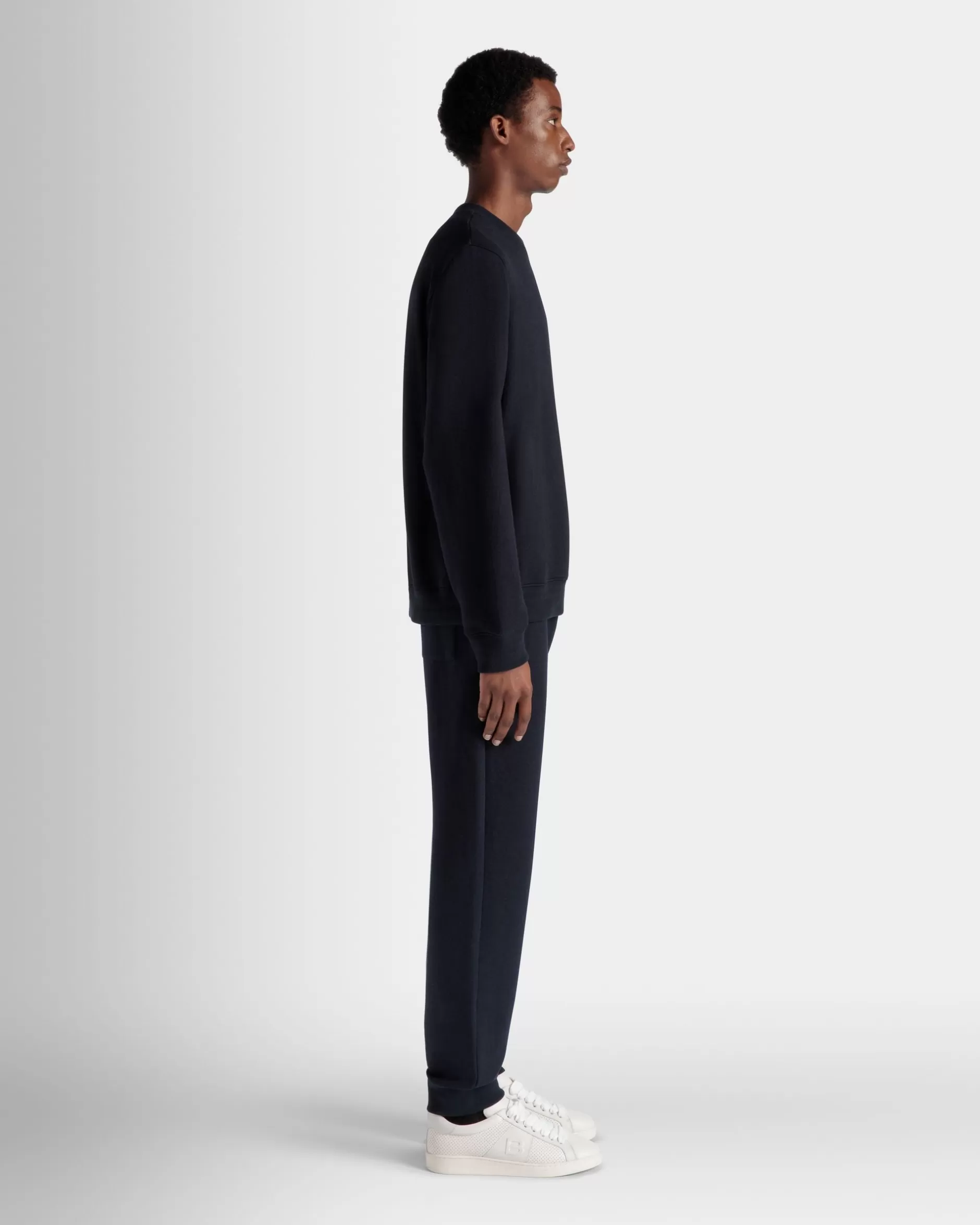 Bally Sweatshirt Mit Rundhalsausschnitt Aus Kaschmirgemisch In Navy Blue Aus Der Adrien Brody Travel-Kollektion Blau Best