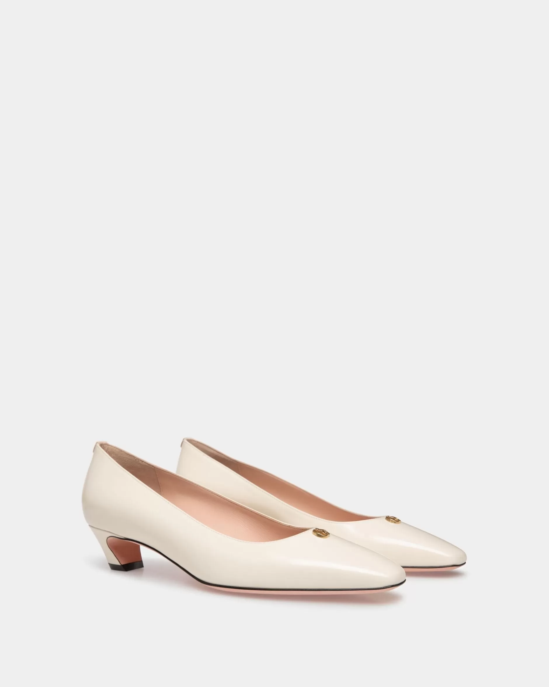 Bally Sylt Pumps Aus Leder In Weiß Weiss Store