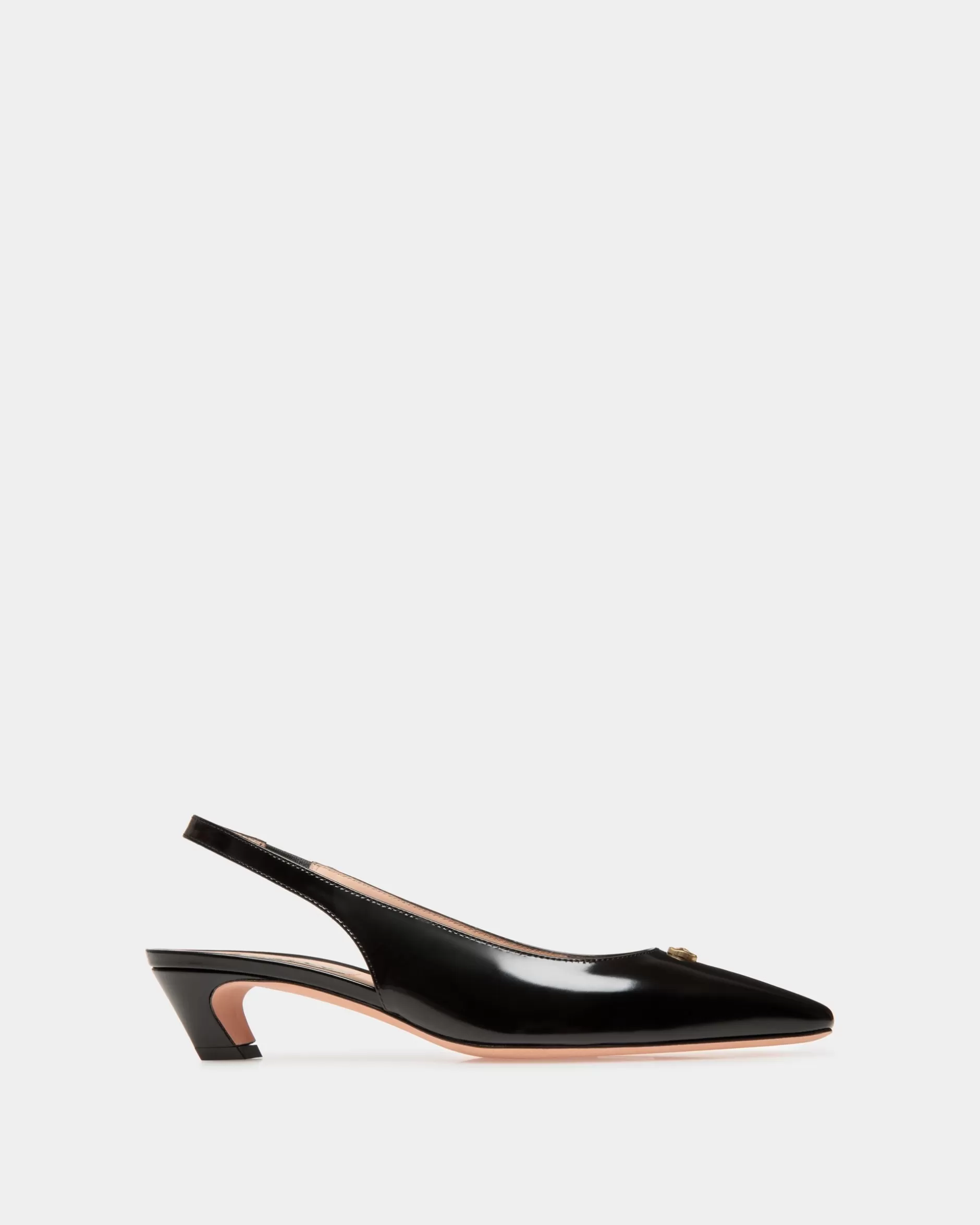 Bally Sylt Slingpumps Aus Leder In Schwarz Outlet