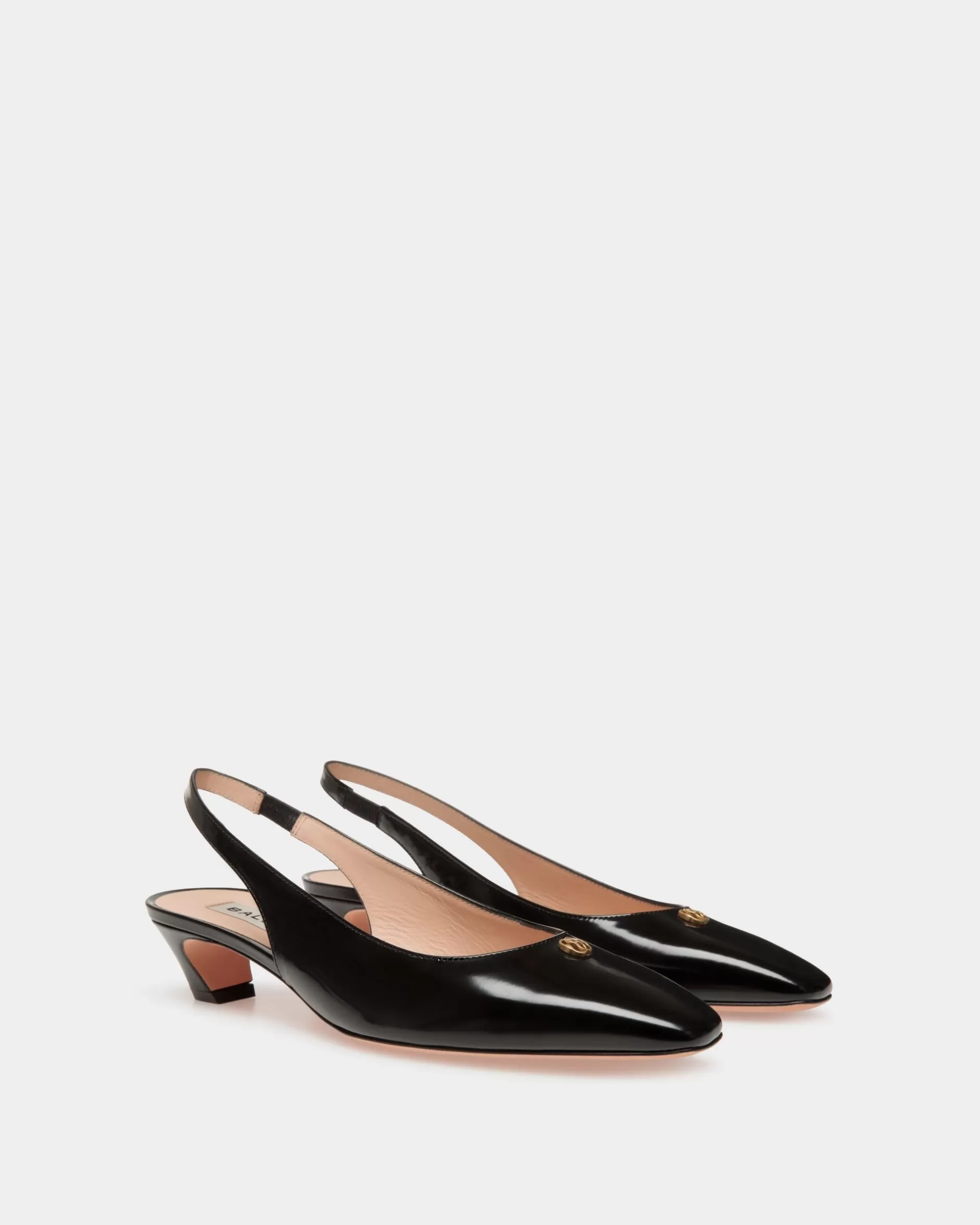 Bally Sylt Slingpumps Aus Leder In Schwarz Outlet