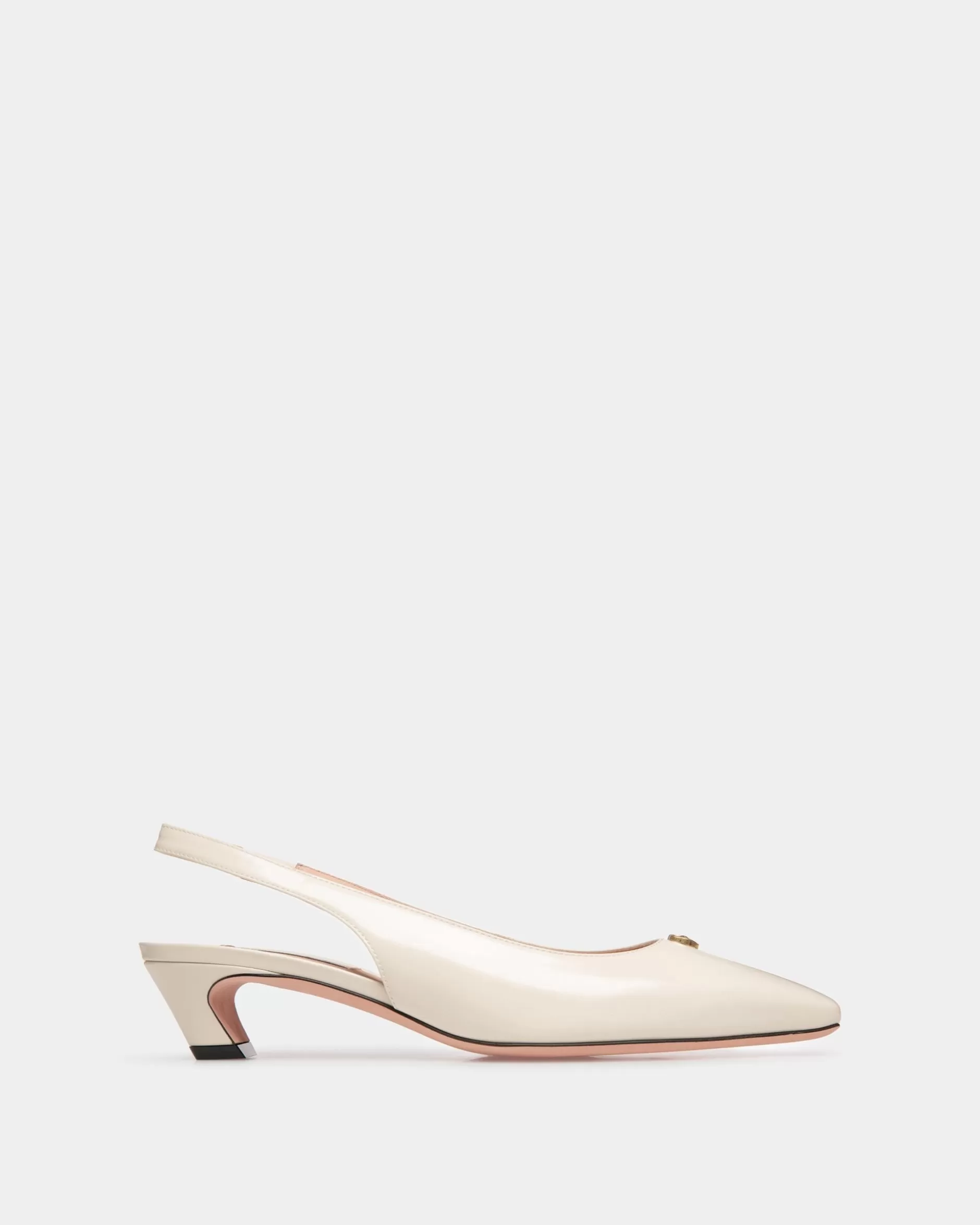 Bally Sylt Slingpumps Aus Leder In Weiß Weiss Best