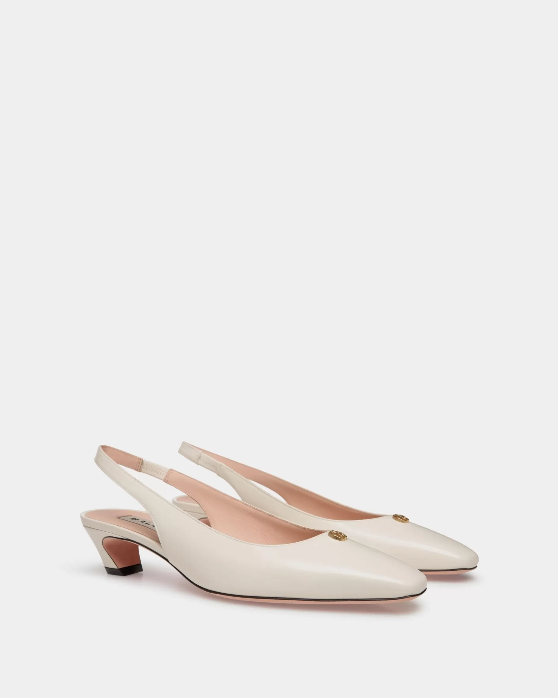 Bally Sylt Slingpumps Aus Leder In Weiß Weiss Best