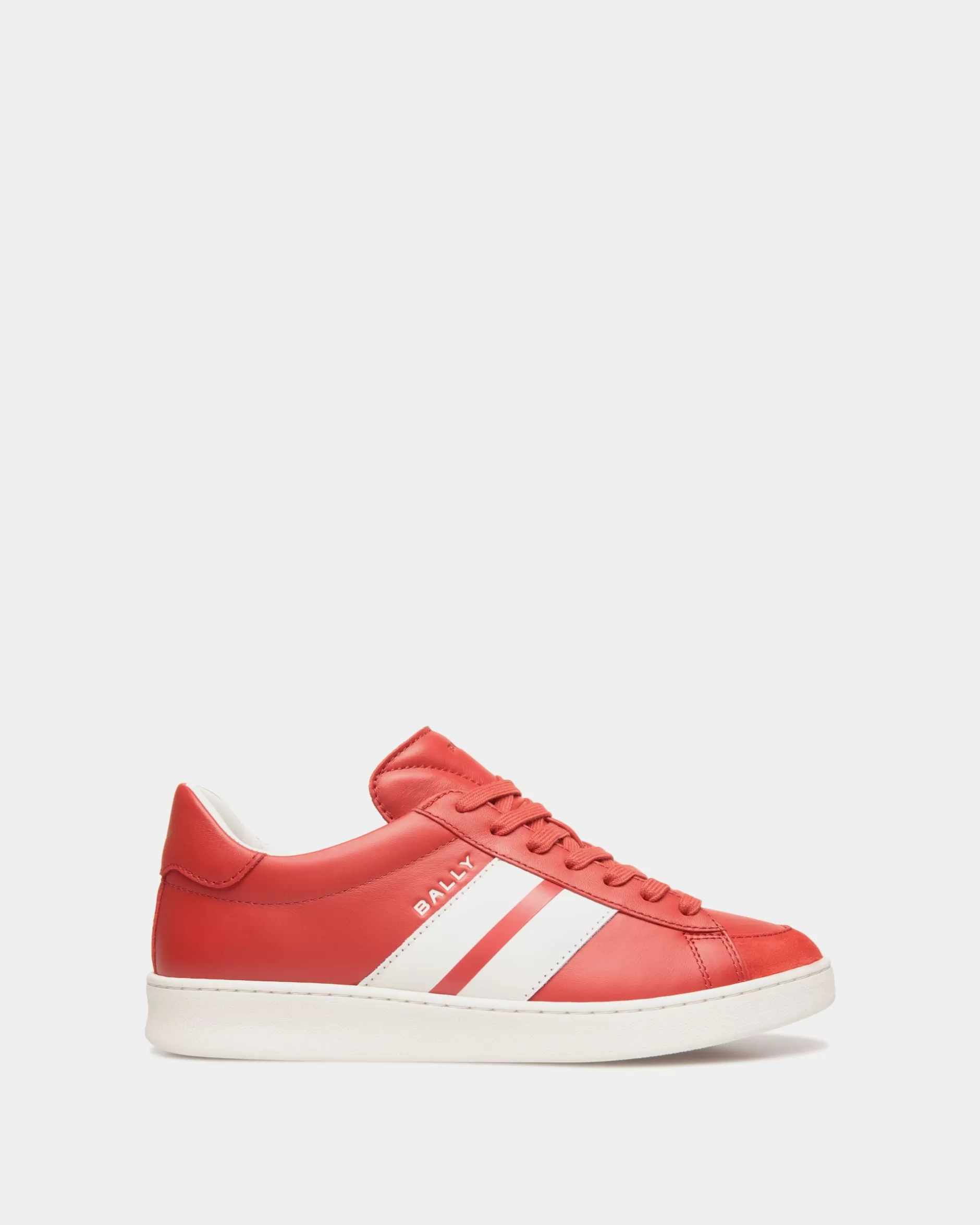 Bally Tennis Sneaker Aus Leder In Candy Red Und Weiß Rot Fashion