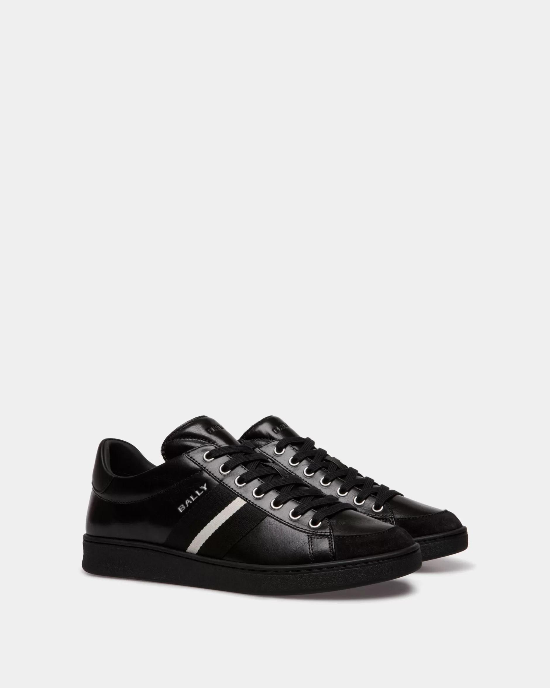 Bally Tennis-Sneaker Aus Leder In Schwarz Discount