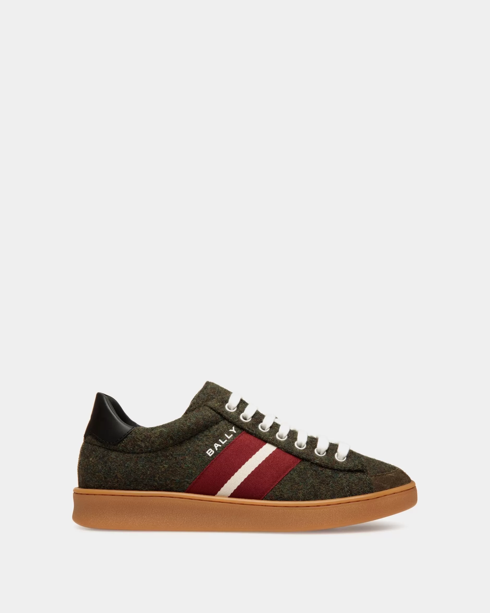 Bally Tennis-Sneaker Aus Wollstoff In Sage Green Und Rot Grün Cheap