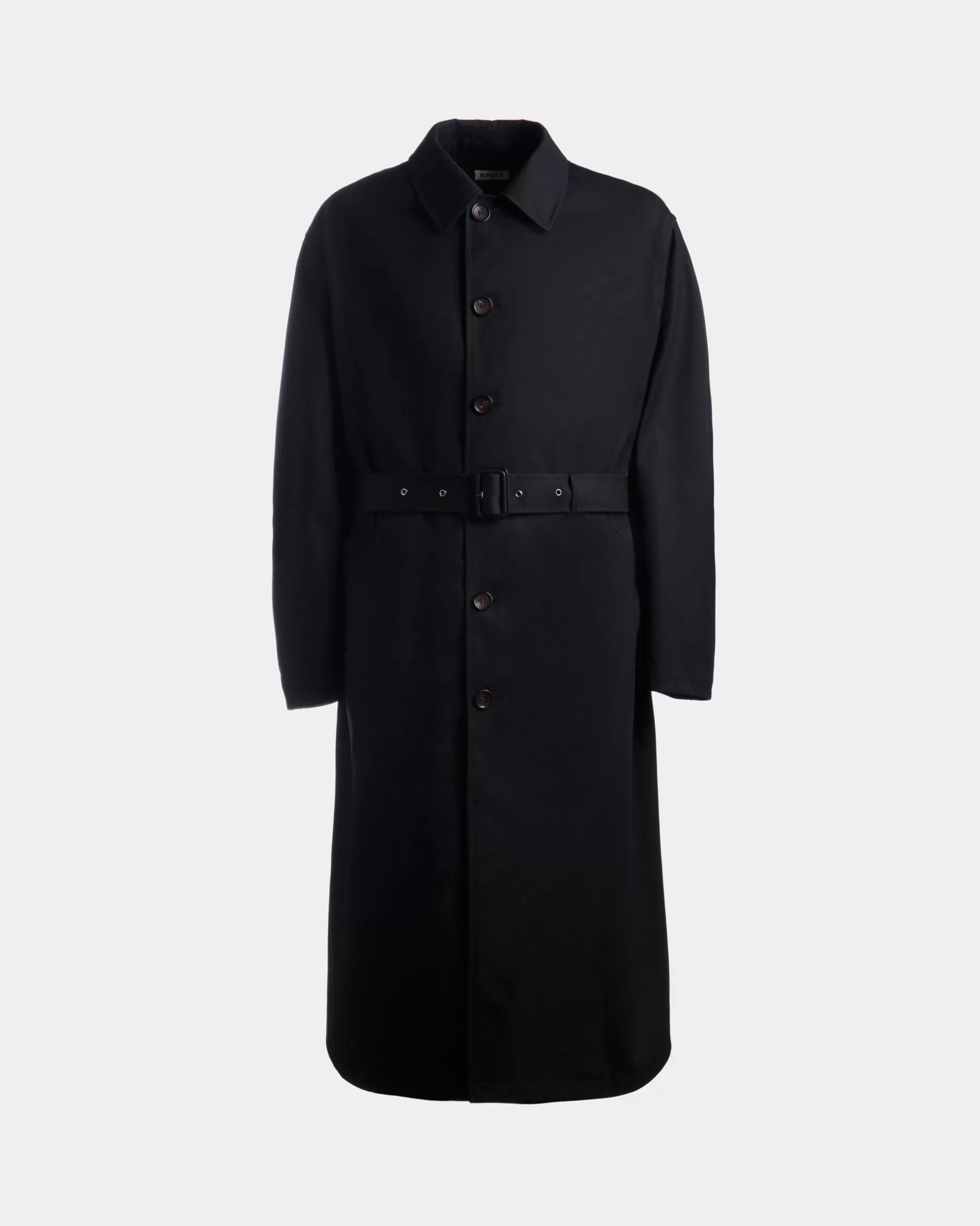 Bally Trenchcoat Aus Baumwollgemisch In Navy Blue Blau Clearance