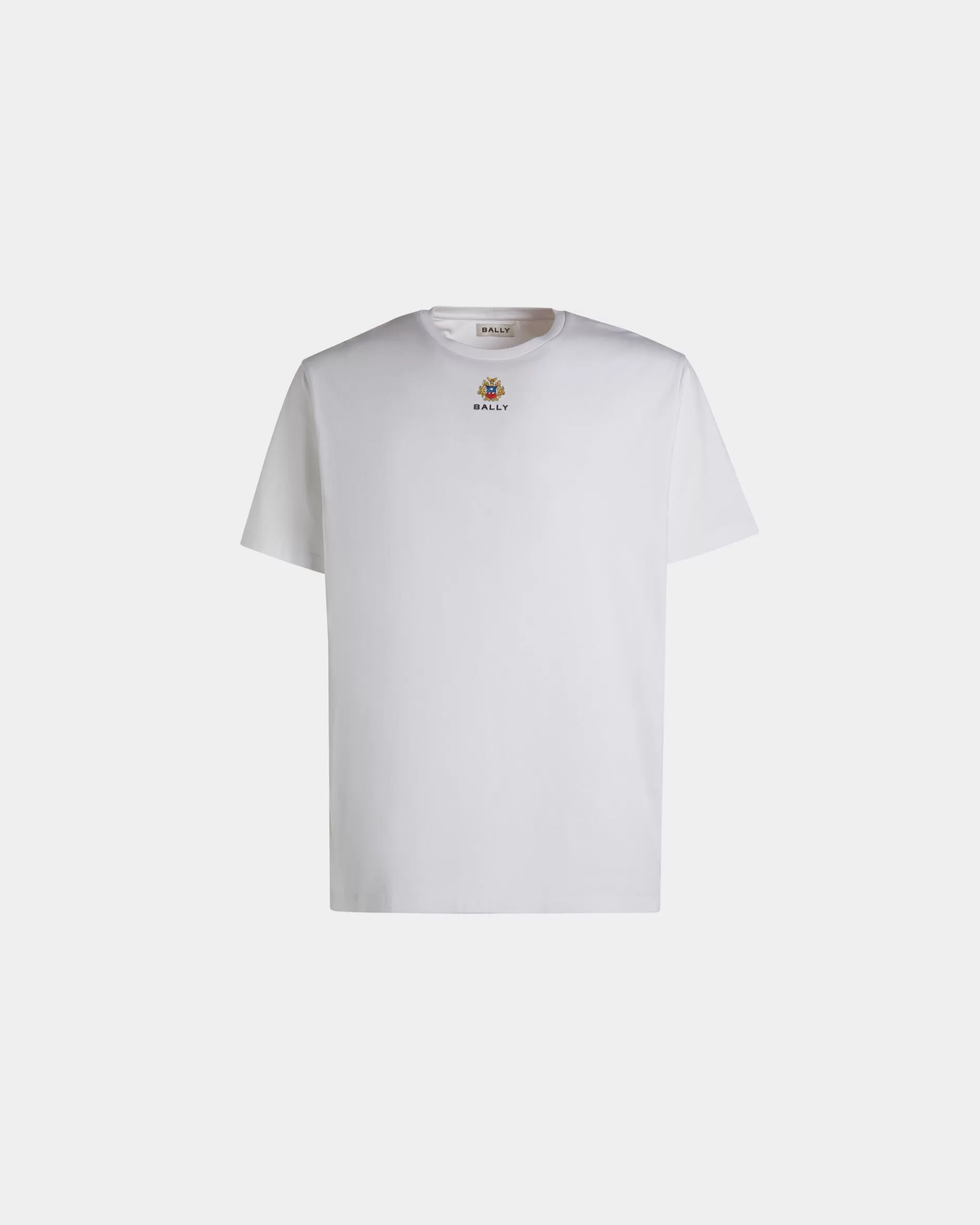 Bally T-Shirt Aus Baumwolle In Mit Crest Logo Weiß Sale