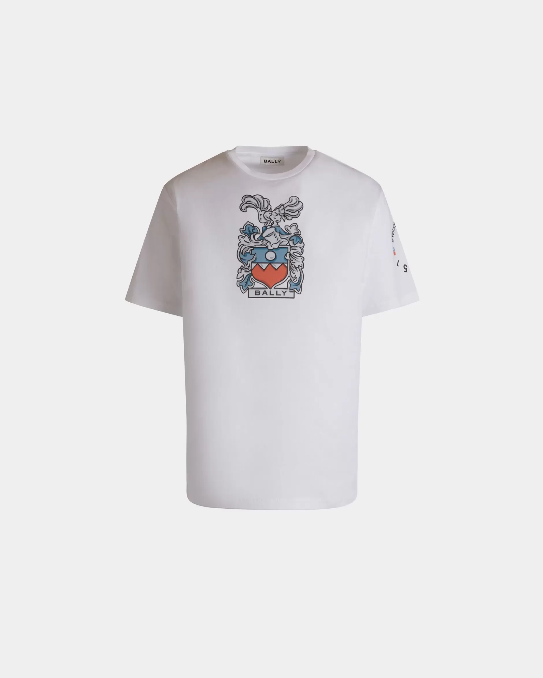 Bally T-Shirt Aus Baumwolle In Mit -Crest Weiß Best