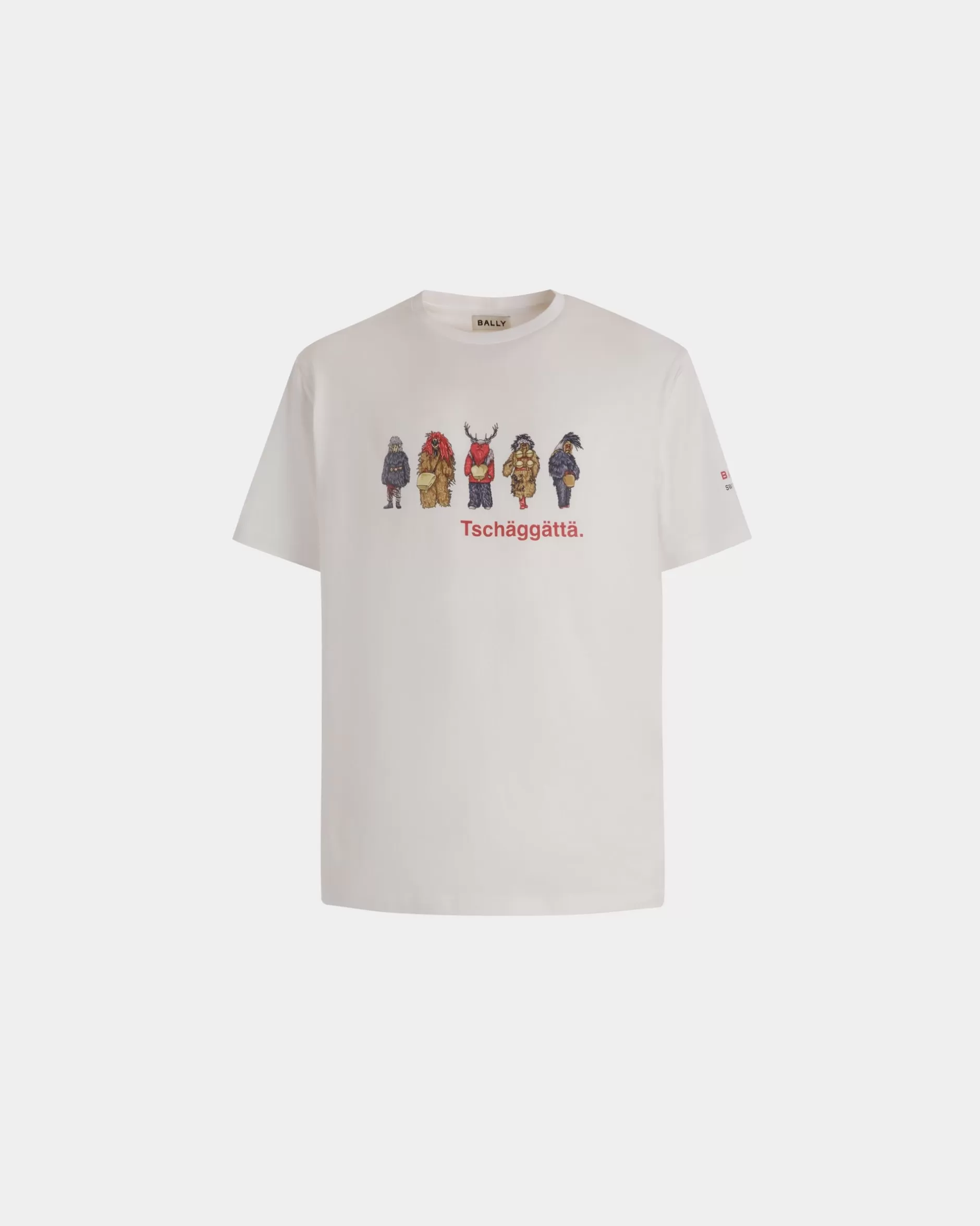 Bally T-Shirt Mit Forest Mask Aus Baumwolle In Weiß Online