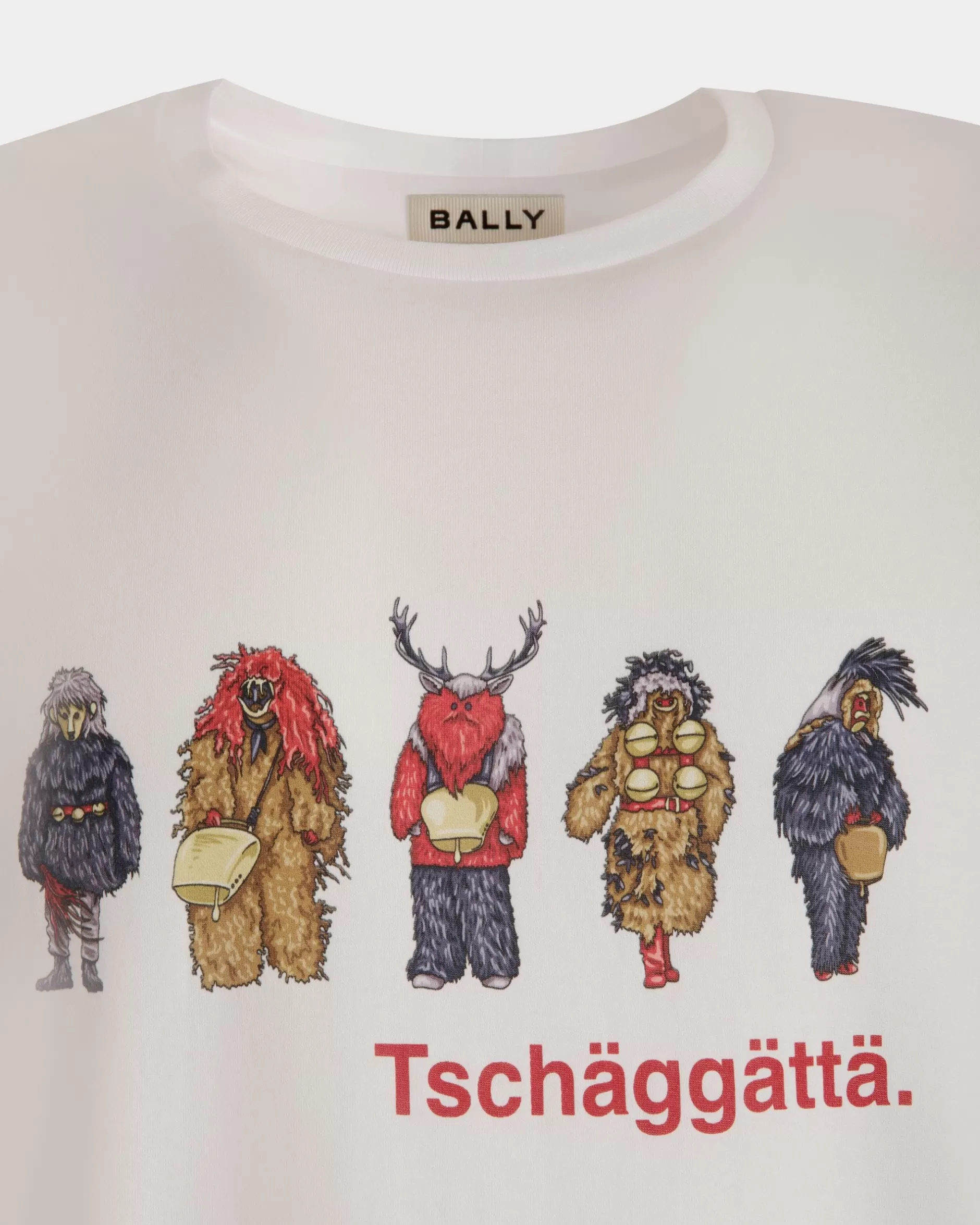 Bally T-Shirt Mit Forest Mask Aus Baumwolle In Weiß Online