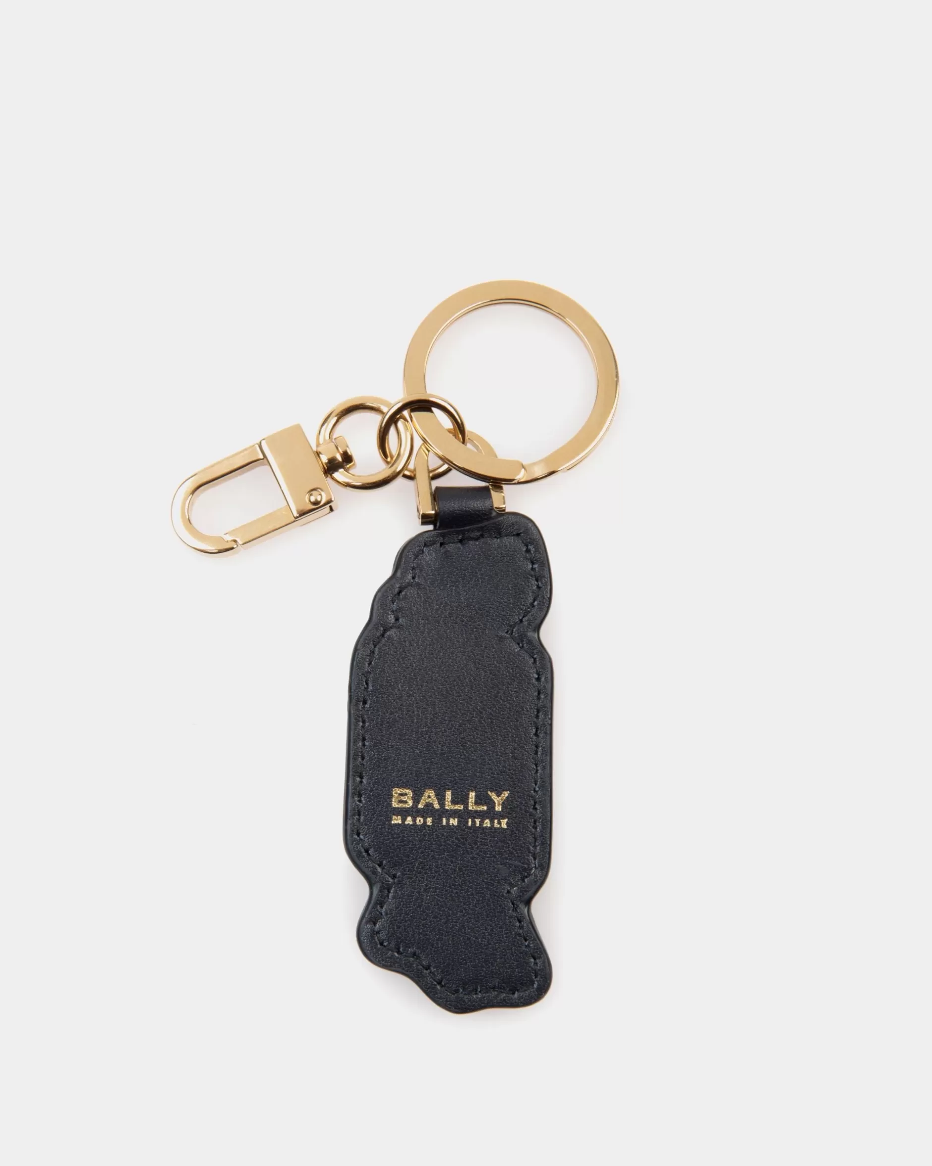 Bally Unda Keychain In Choco-Candy Print Leather Blau Outlet