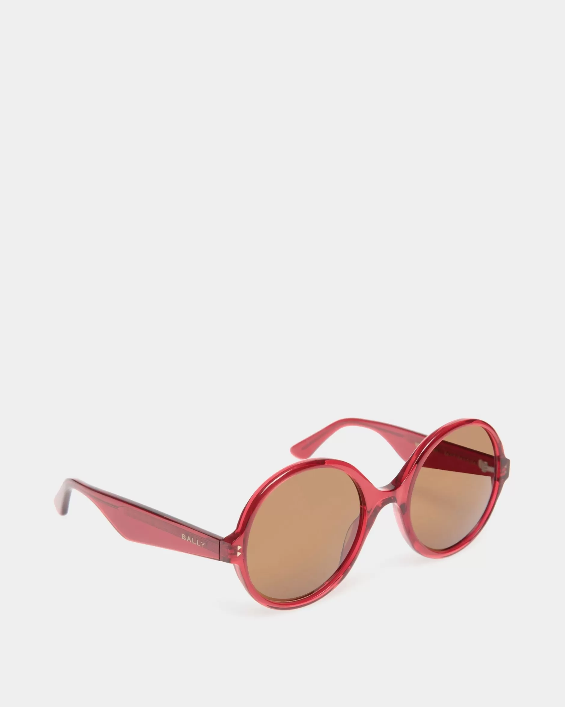 Bally Ursula Sonnenbrille Aus em Acetat Rot Best