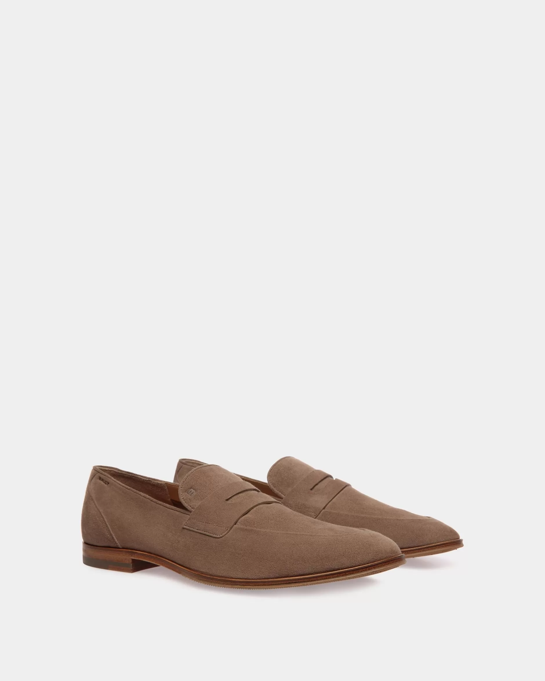 Bally Westminster Loafer Aus Veloursleder In Taupe Braun Shop