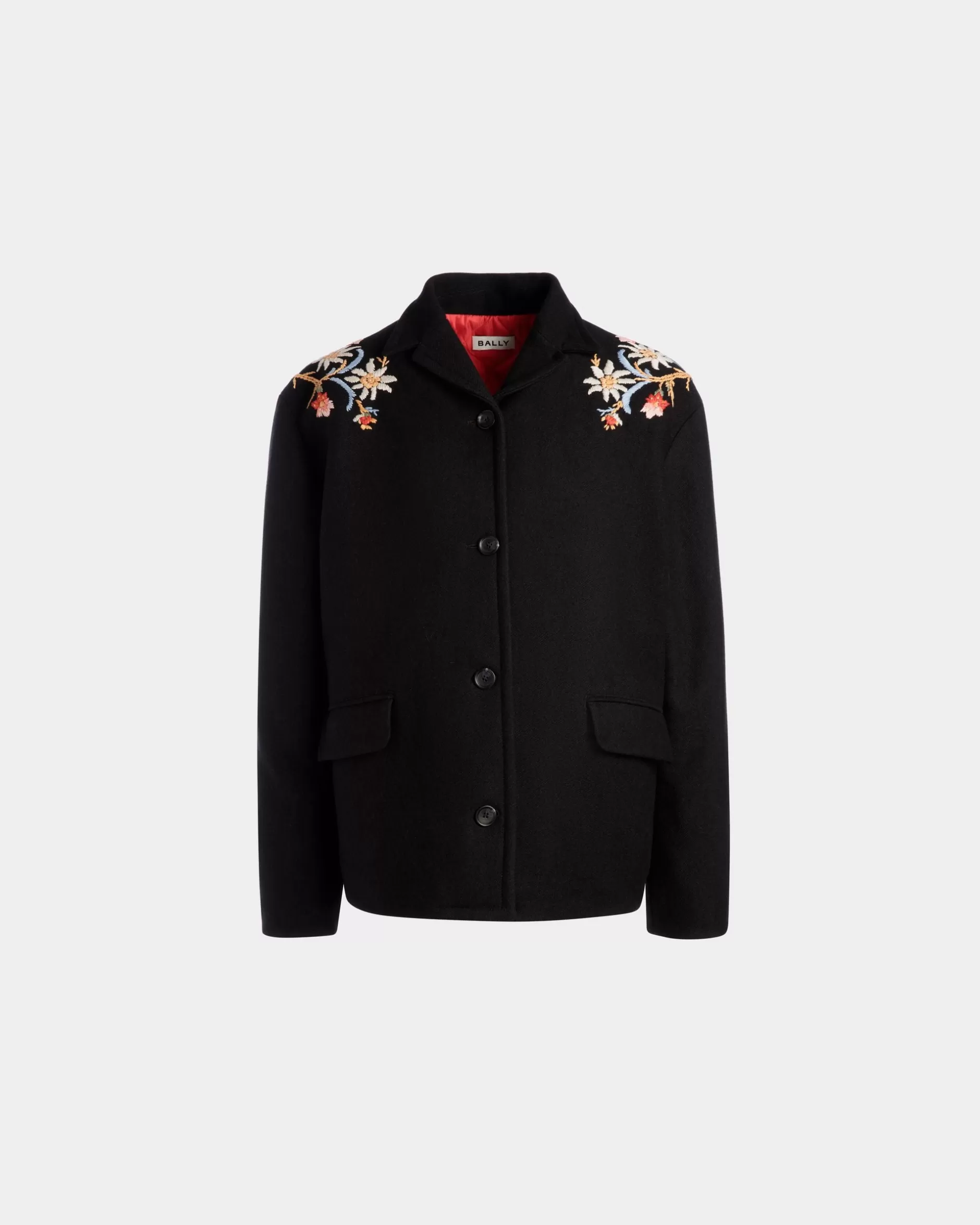 Bally Winter Capsule Jacke Mit Alpenblumen Aus Wollmix In Schwarz Cheap