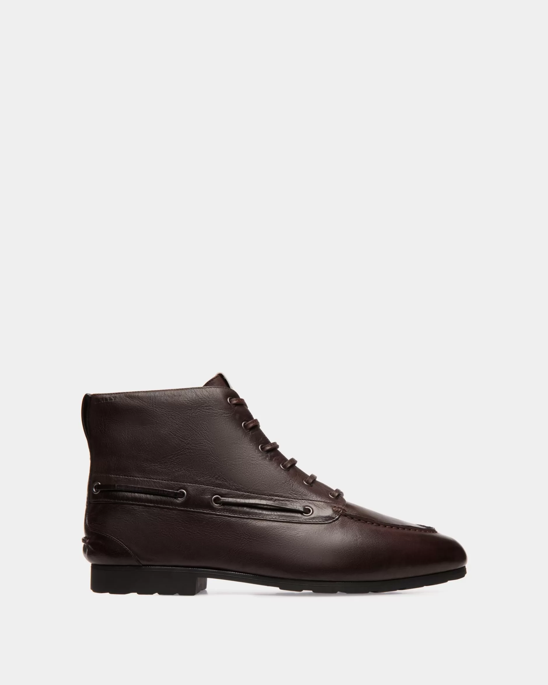 Bally Winter Capsule Stiefeletten Aus Leder In Ebenholzschwarz Braun Shop