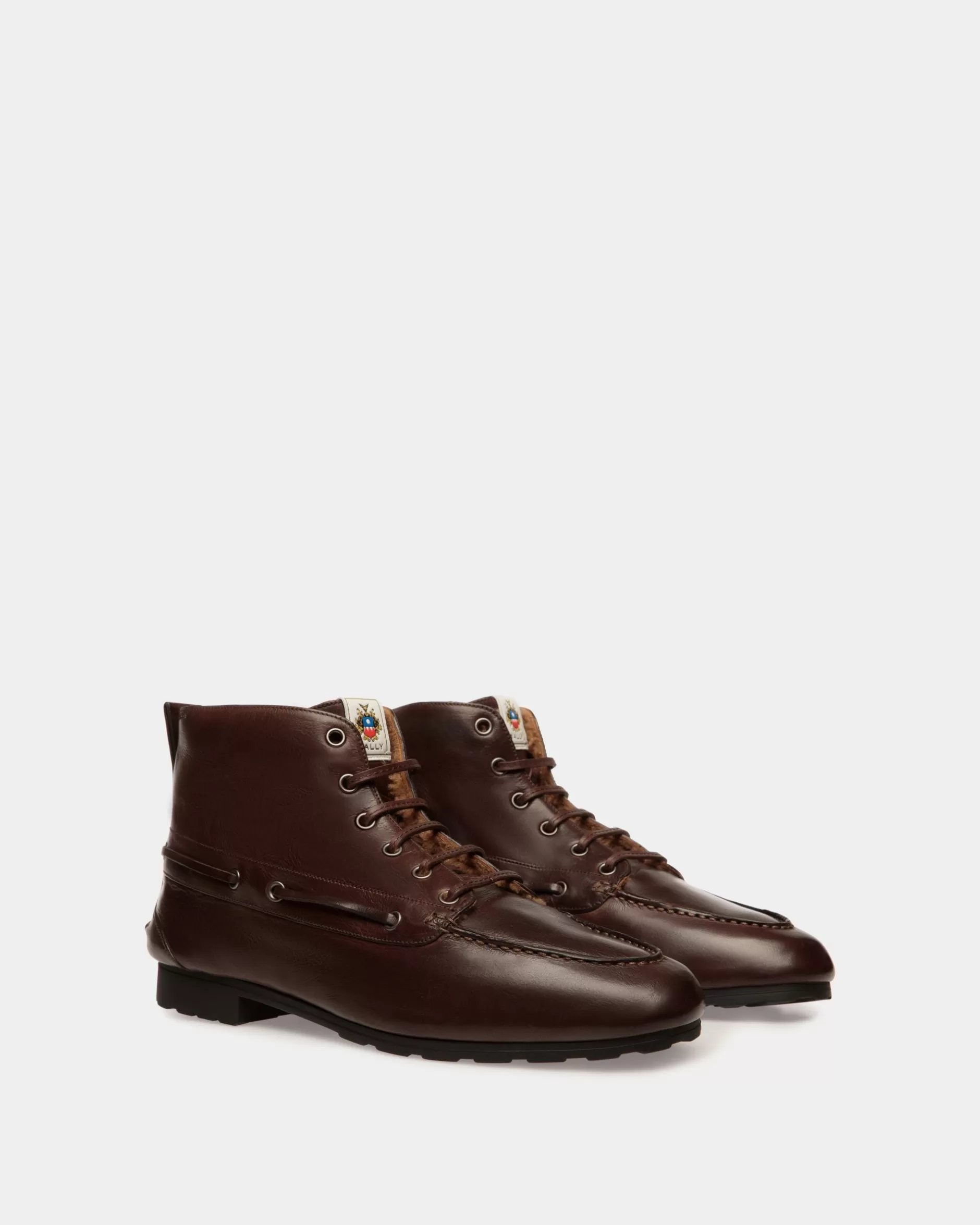 Bally Winter Capsule Stiefeletten Aus Leder In Ebenholzschwarz Braun Hot