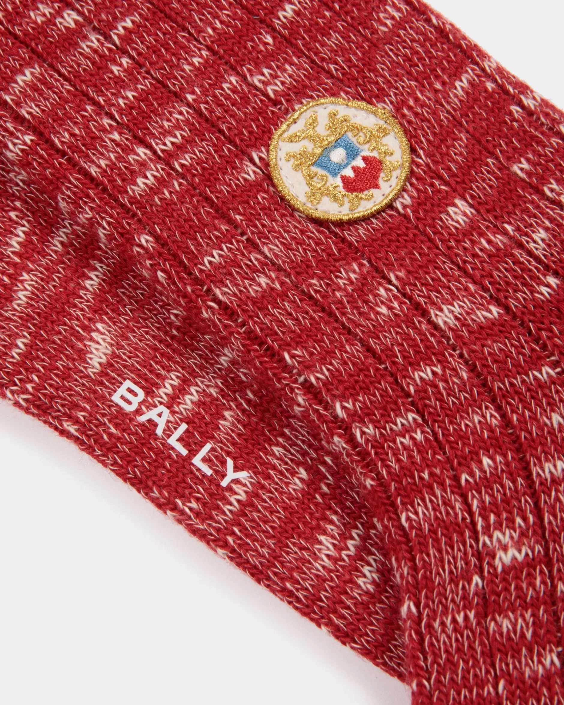 Bally Wollsocken In Candy Red Mit -Wappen-Logo Rot Fashion